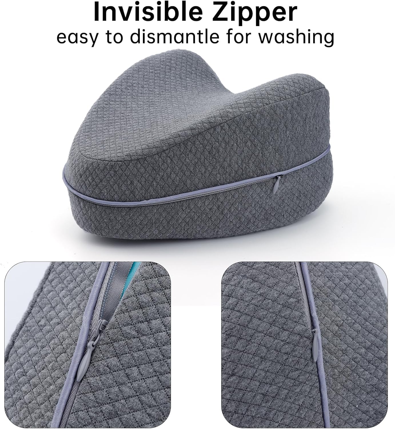 Upgrade Invisible Zippered Pillow Cover Compatible with Contour Legacy Knee Pillow, Anti-Pilling and Washable Legacy Leg and Knee Foam…