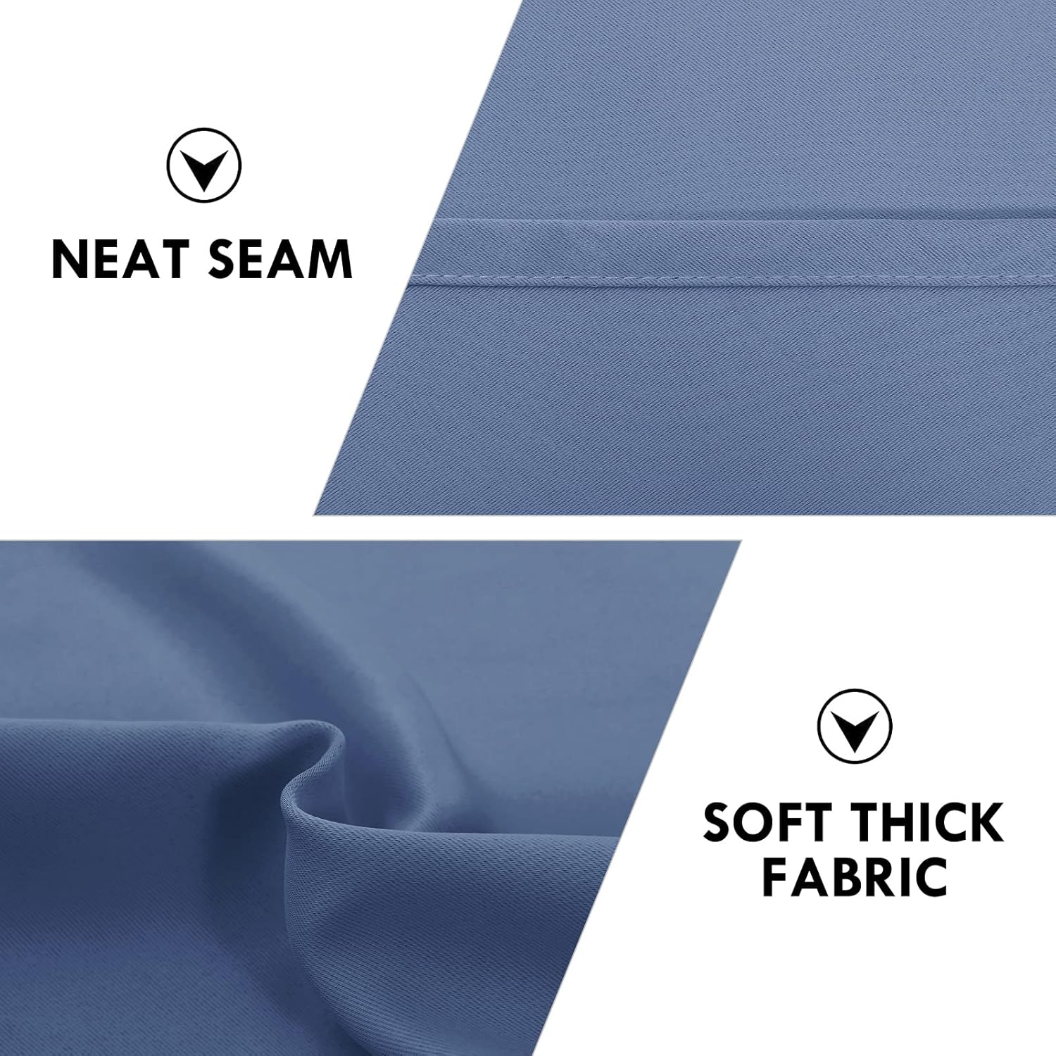 DWCN Blackout Curtains – Thermal Insulated, Energy Saving & Noise Reducing Bedroom and Living Room Curtains, Dusty Blue, W 38x L 63 Inch…