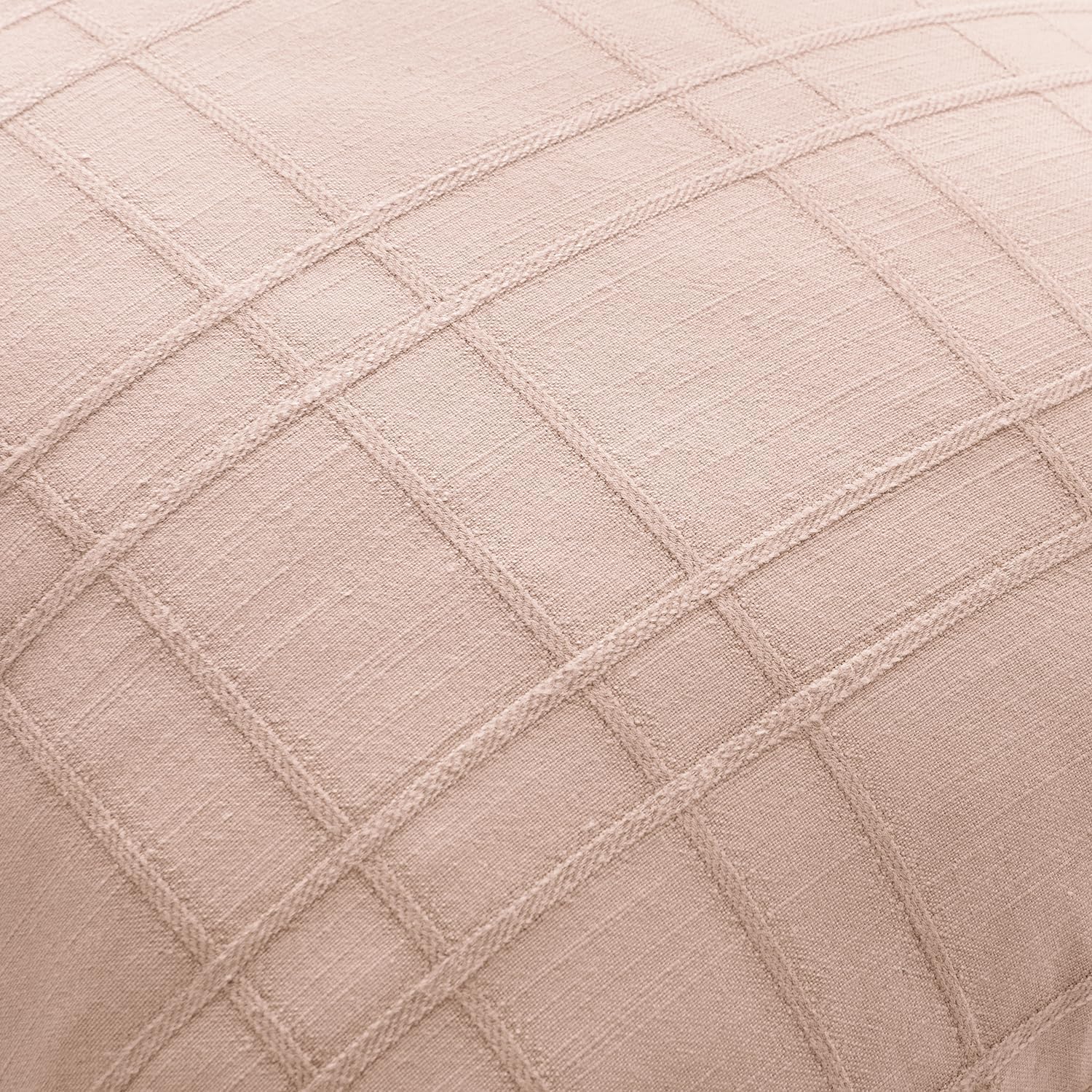 Miulee Decorative Linen Check Throw Pillow Covers Neutral Farmhouse Vintage Spring Valentine Spring Pillow Covers 18x18 Set of 2 Boho Moder…