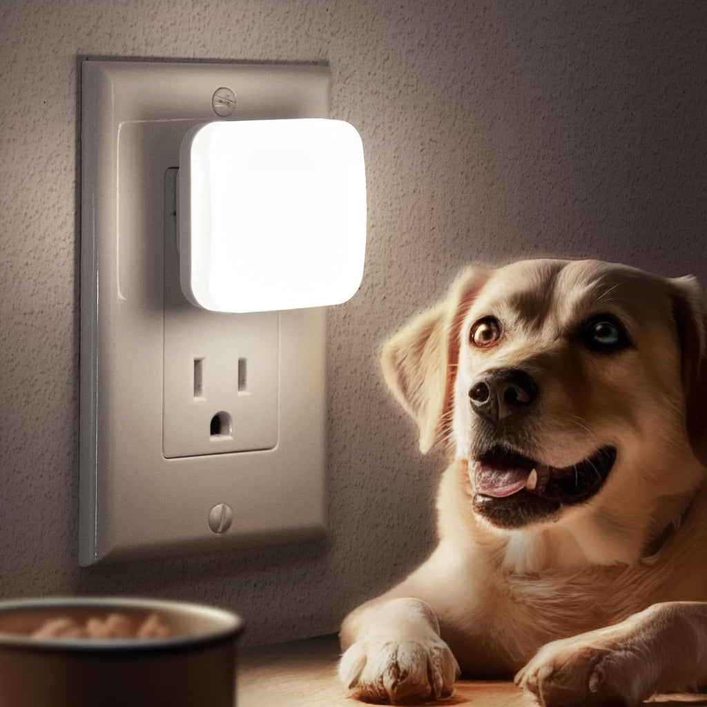 Briignite LED Night Lights Plug into Wall, 4 Pack Nightlights with Light Sensor Dusk to Dawn, 0.3W Square Plug in Night Light for Kids…