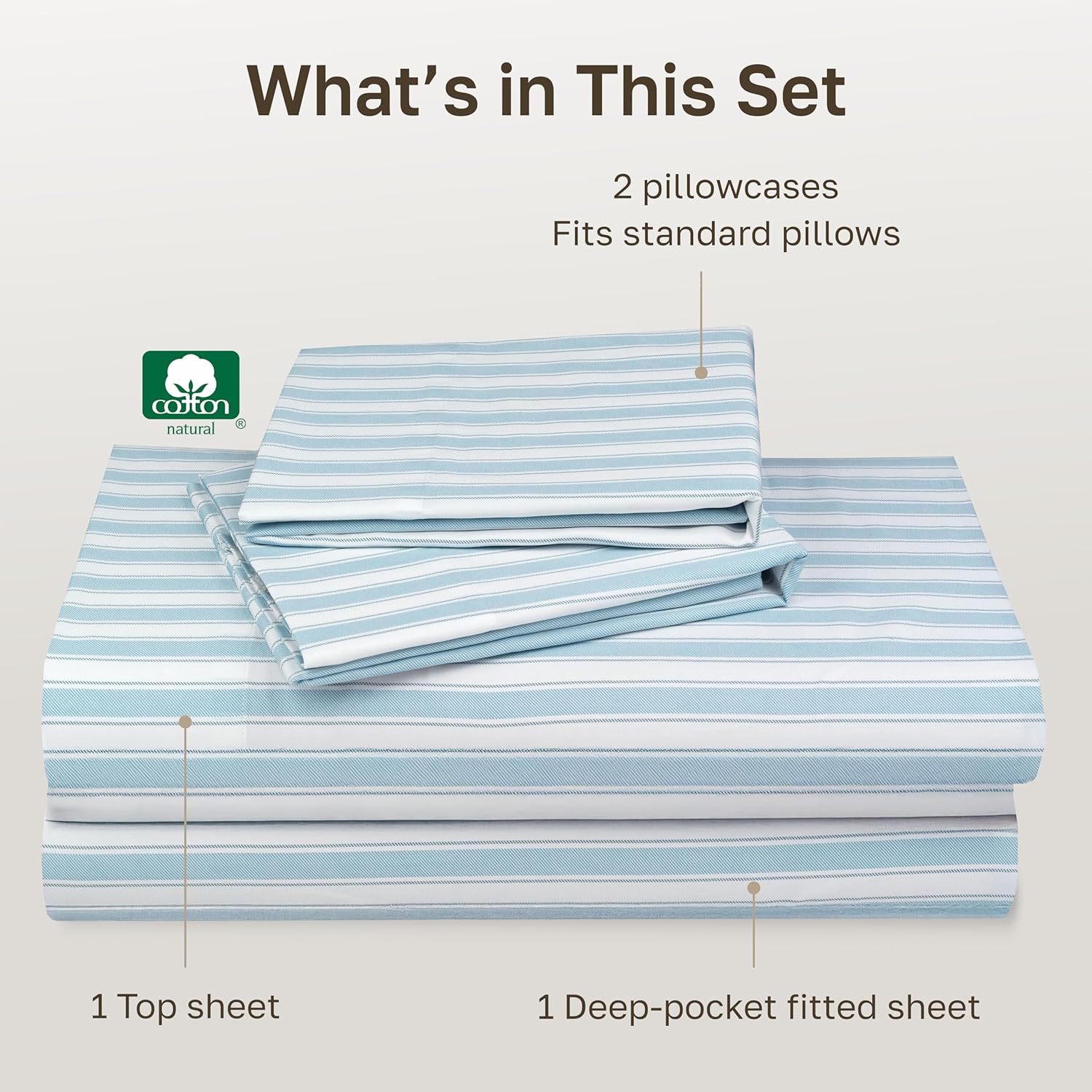 CaliforniaDesignDen California Design Den Soft 100% Cotton Sheets Queen Size Set, 400 TC Good Housekeeping Award Winner, Smooth Sateen Fini…