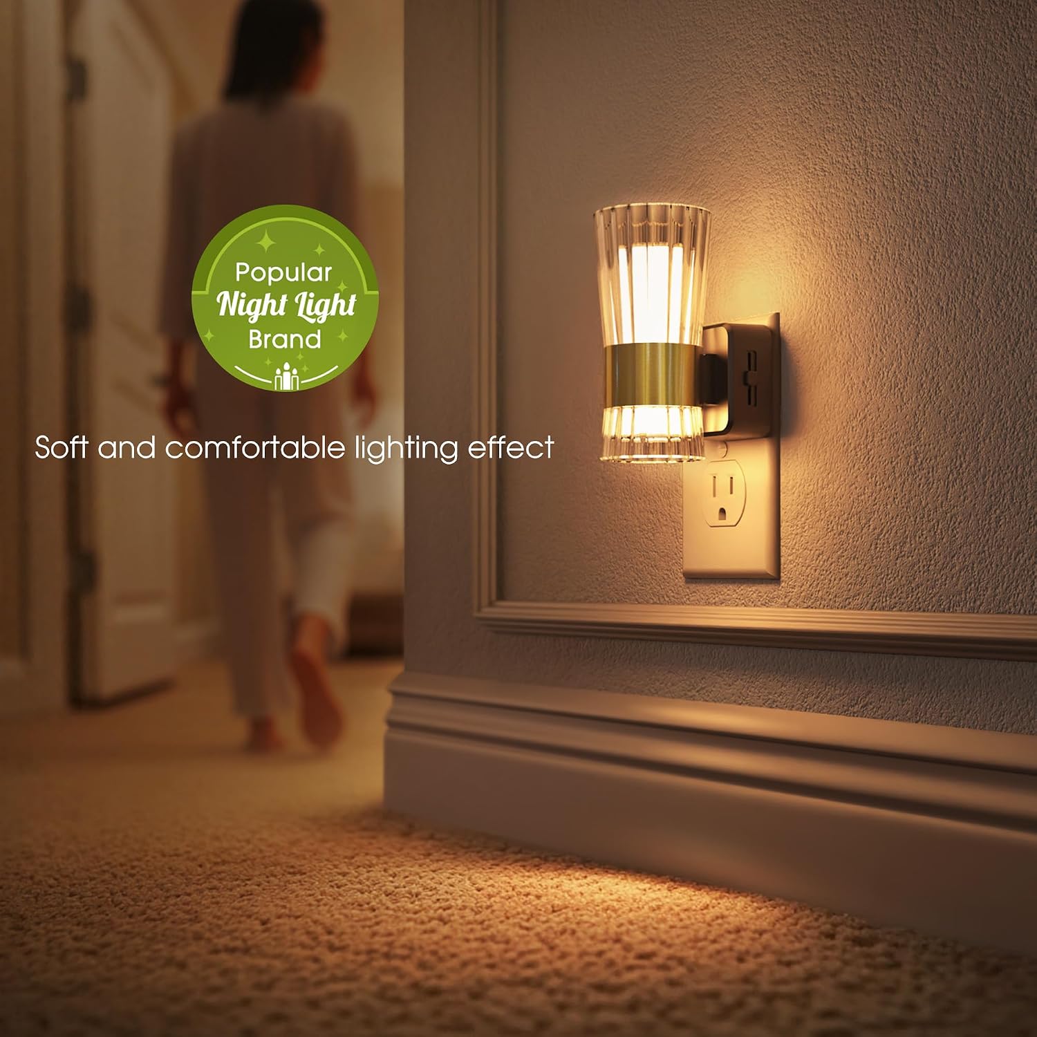 Briignite Night Light, Night Lights Plug into Wall, Soft White LED Nightlight for Kids, Adjustable Brightness 0-100LM, Dusk to Dawn…