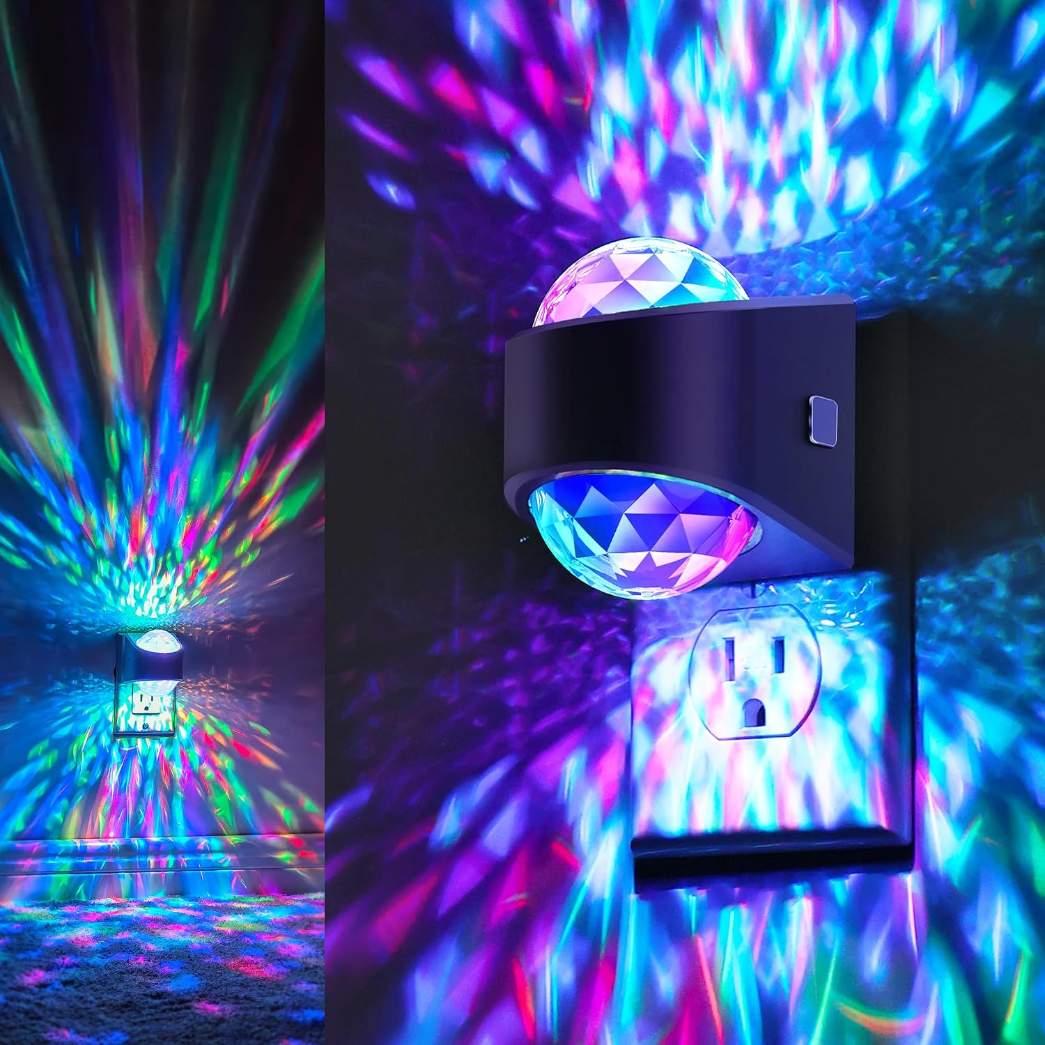 Night Lights Plug into Wall, Star Projector for Bedroom, Night Light Projector for Kids, 9-Color RGB Galaxy Nightlight with Dusk to Dawn…