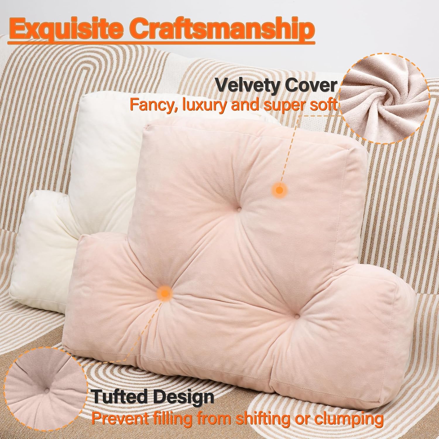 1 MIDDLE ONE Back Pillow for Chair, Memory Foam Lumbar Pillow for Back Support, Back Rest Cushion for Office, Sofa, Couch Sitting…