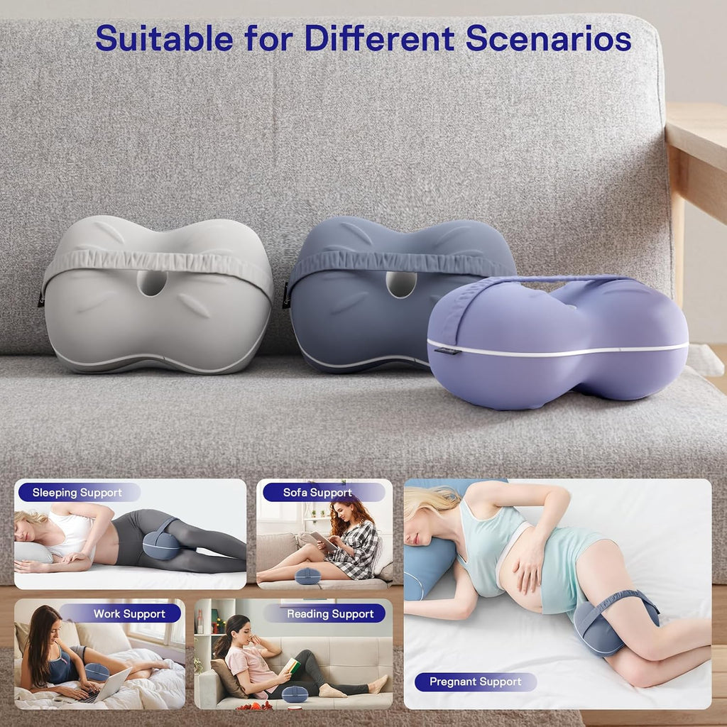 Knee Pillow for Side Sleepers - Leg Pillow for Side Sleeping, Memory Foam Knee Pillows for Back Hip Pain, Spine Aligning, Sciatica…