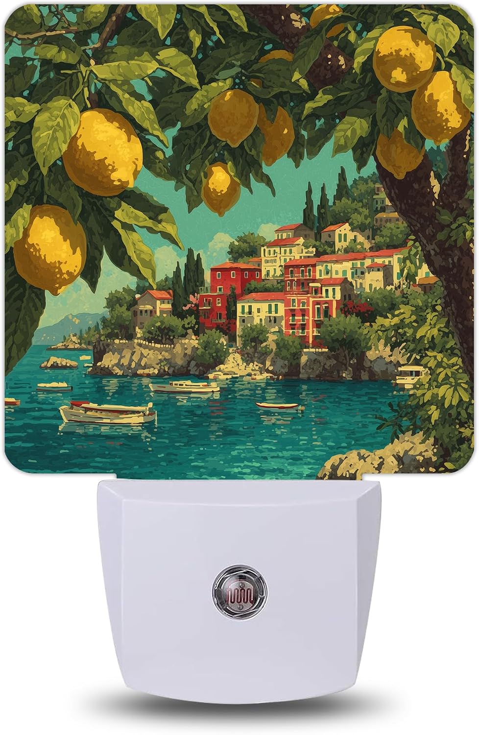 Night Light, Italian Lemon Coastal Night Lights Plug into Wall Decor for Bedroom Bathroom Hallway Kitchen, Dusk to Dawn Sensor Gift for…