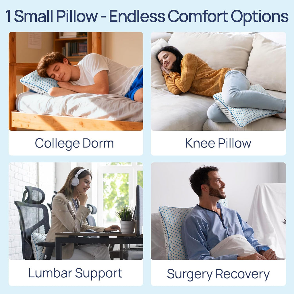 Fulocean Cooling Shredded Memory Foam Travel & Camping Pillow Large, Adjustable College Dorm Pillow for Home-Like Comfort, Compressible Port…
