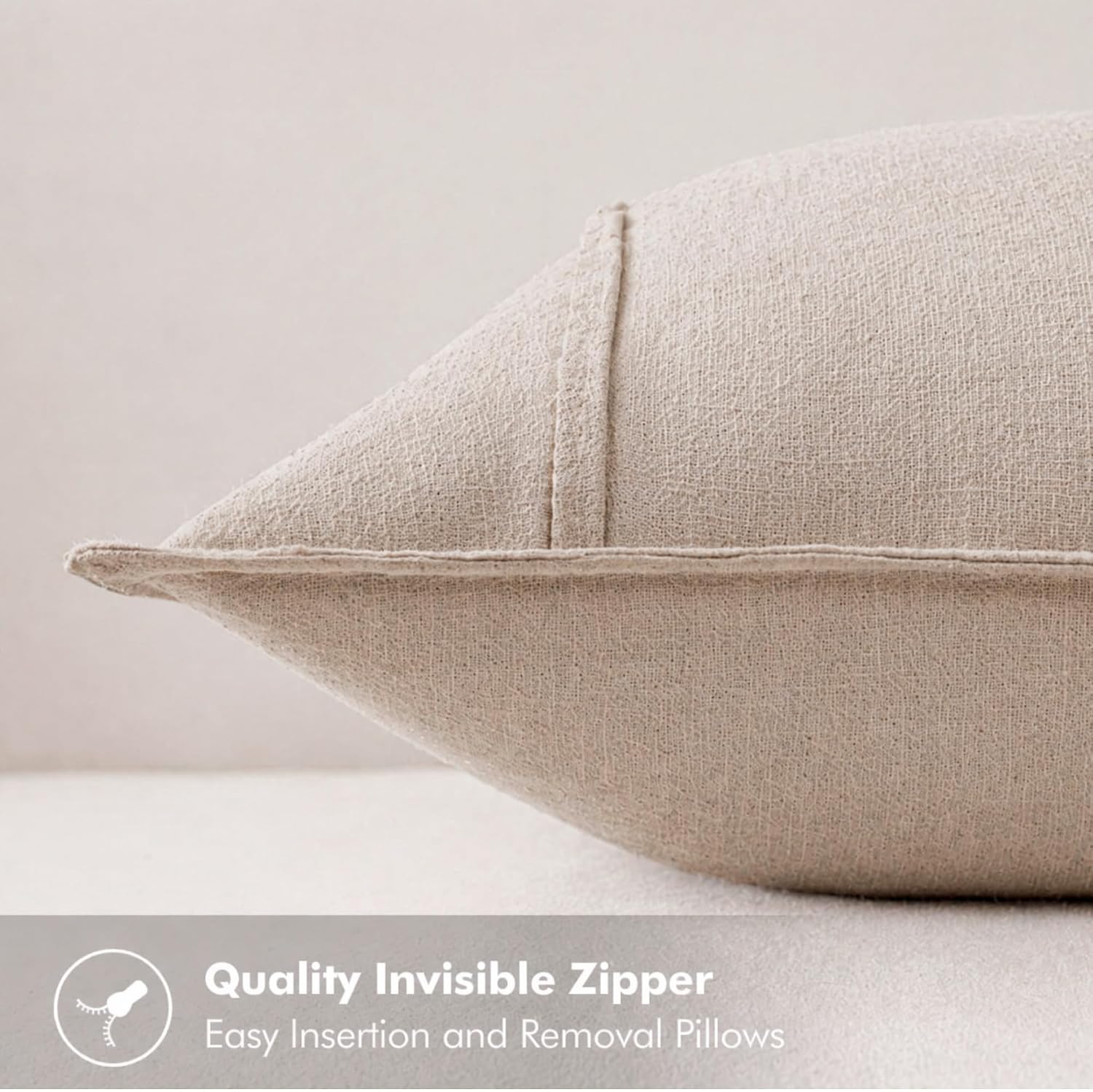 Symplora Cotton Linen Throw Pillow Covers Set of 2, Breathable Non Pilling Decorative Pillow Covers, Machine Washable Cushion Case for…