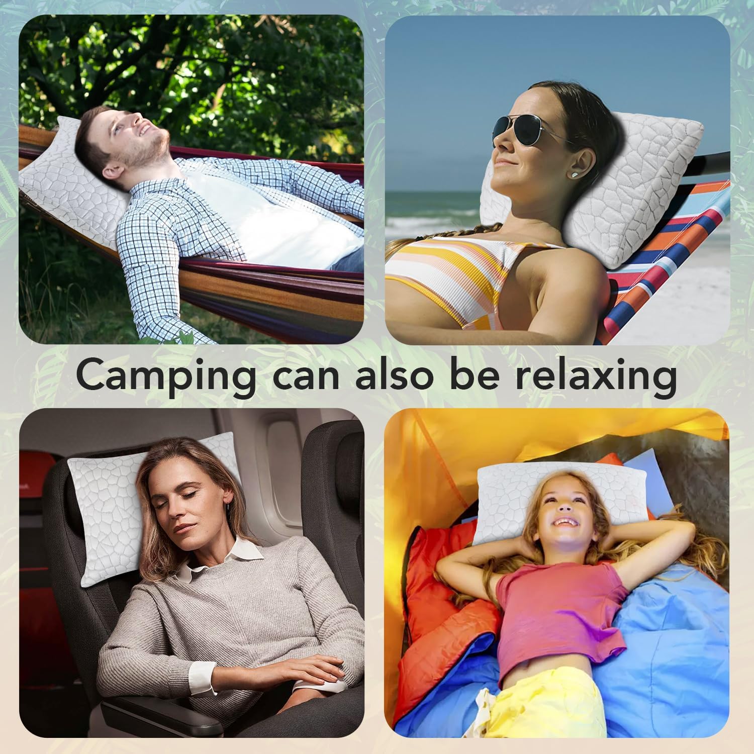 Cooling Pillow Camping Size 1 Pack, Adjustable Bed Pillows for Sleeping, Small Shredded Memory Foam Pillow for Backpacking Hiking…