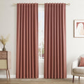 Guken Dusty Rose 100% Blackout Linen Curtains 80 Inch Length 2 Panels Set for Girls Bedroom Back Tab Thermal Insulated Black Out Drapes Roo…