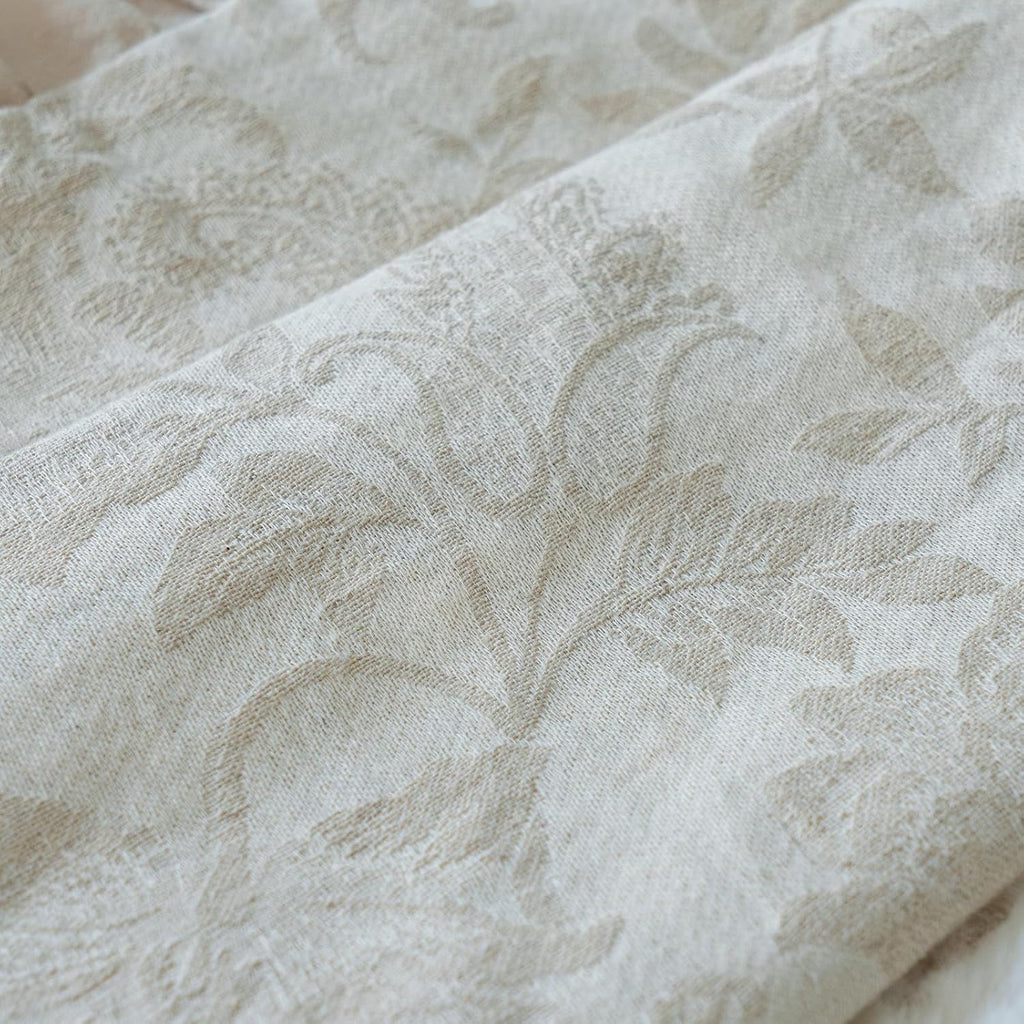 Pillow Shams Set of 2 Linen-Cotton Jacquard Fabric and Washed 100% Cotton Retro Ruffle Flounces Trim Solid Beige Decorative Pillow Cases…
