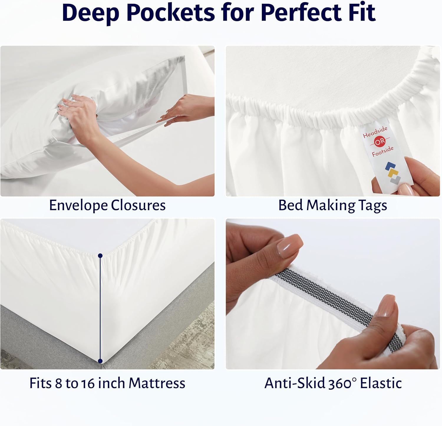 CaliforniaDesignDen California Design Den Certified 100% Egyptian Cotton Queen Sheets Set - Lightweight & Crisp Percale Sheets Queen Deep P…