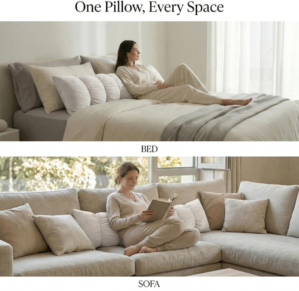 Ailuteie Pat. Pend.Long Bed Pillow for Adults and Side Sleepers with Segmented Design, Soft Velvet Body Pillow with Removable Washable Pill…
