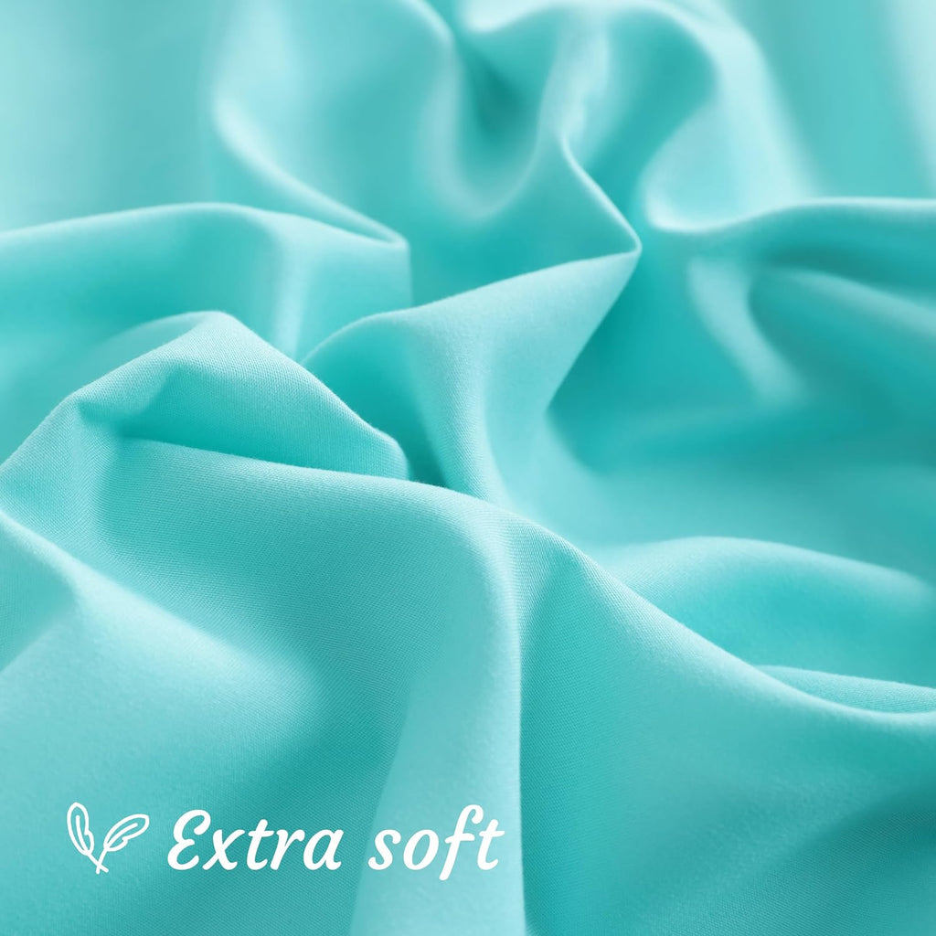 Ntbay Standard Pillow Cases Set of 2, 2 Pack Brushed Microfiber 20x26 Pillow Cases, Soft, Wrinkle, Fade, Stain Resistant Aqua Pillow Cases…