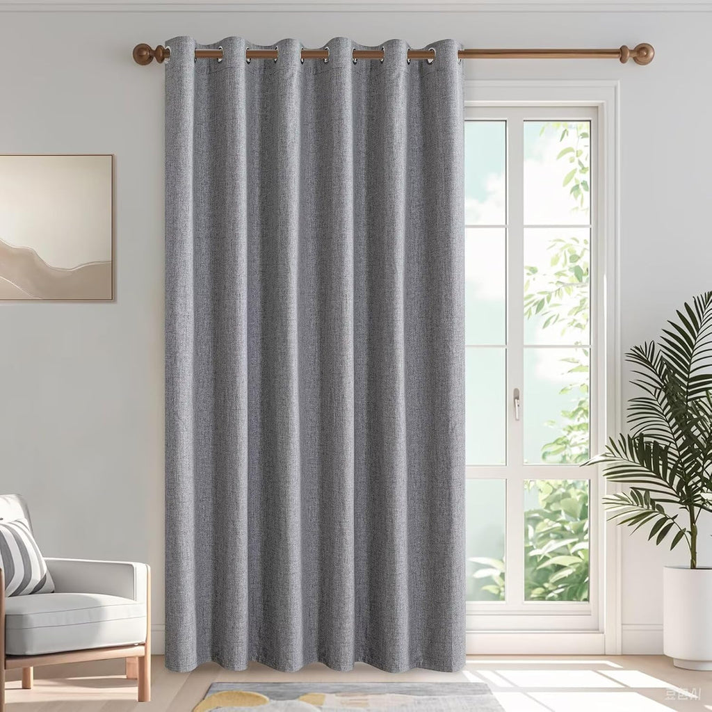 IGEMAEVE Blackout Curtains Customsize for Bedroom,100% Black Out Curtains 1 Panel Thermal Insulated Room Darkening Drapes Light Grey…