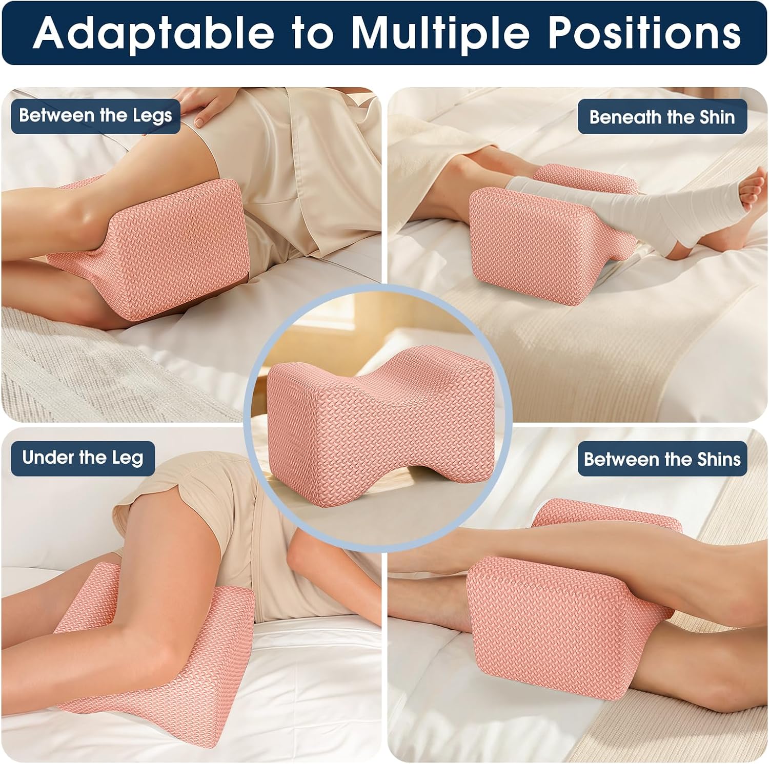 BlissTrends Memory Foam Knee Pillow, Knee Pillow for Side Sleepers, Leg Pillows for Sleeping Blood Circulation, Elevation Pillow for…