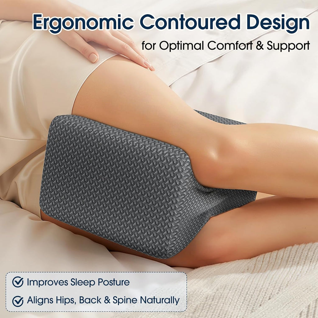 BlissTrends Memory Foam Knee Pillow, Knee Pillow for Side Sleepers, Leg Pillows for Sleeping Blood Circulation, Elevation Pillow for…