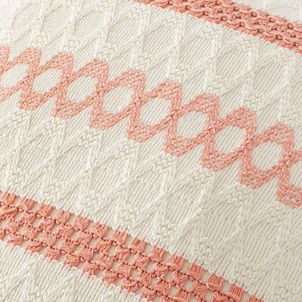 MIULEE Set of 2 Coral Red Boho Valentines Decorative Pillow Covers 18x18 Inch Farmhouse Rustic Couch Throw Pillows Modern Spring Cotton…