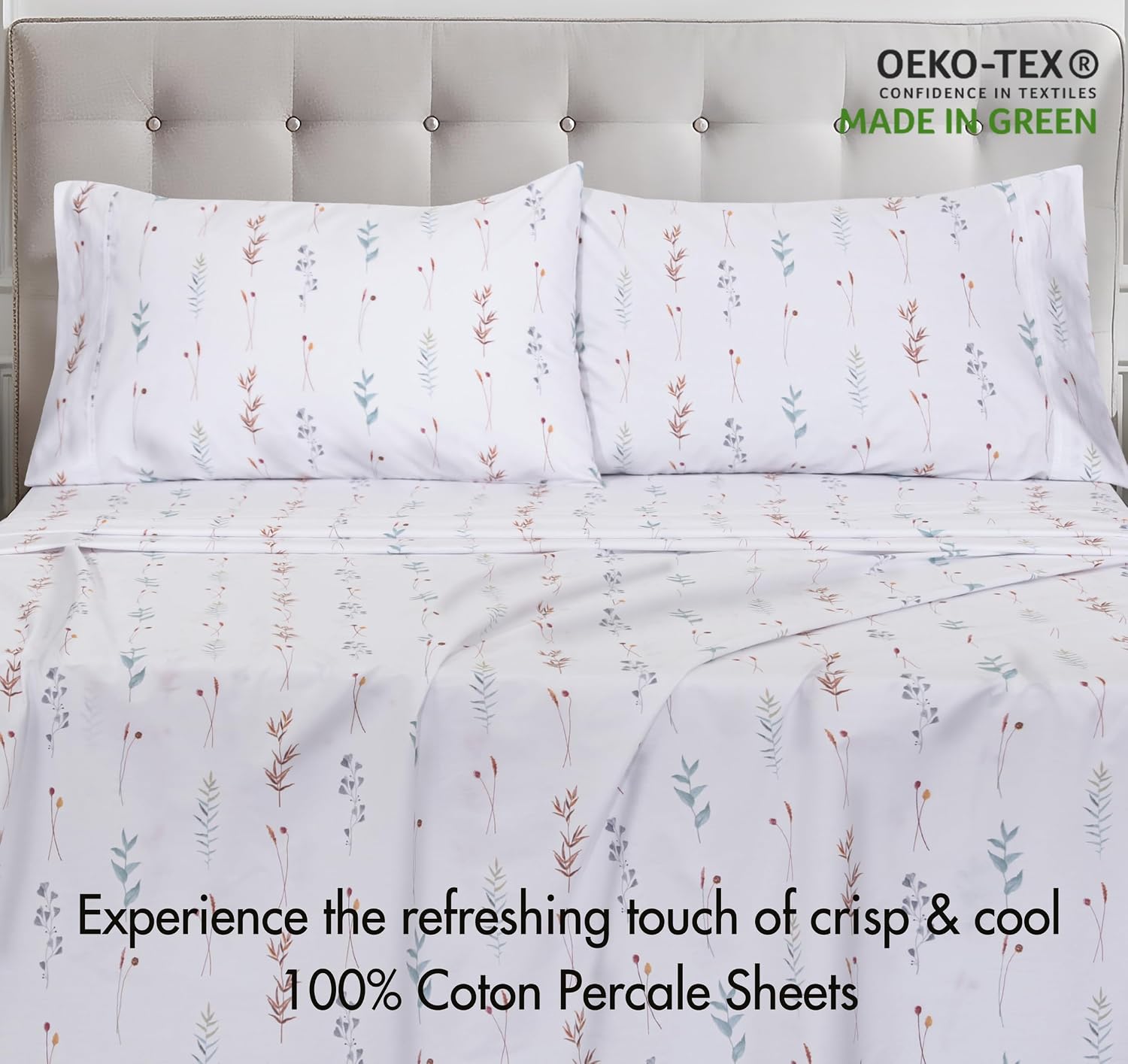 Zoyer 100% Cotton Sheets – California King Percale Bedding, Cooling & Breathable, Durable with a Crisp, Soft & Comfortable Feel, 14" Deep P…
