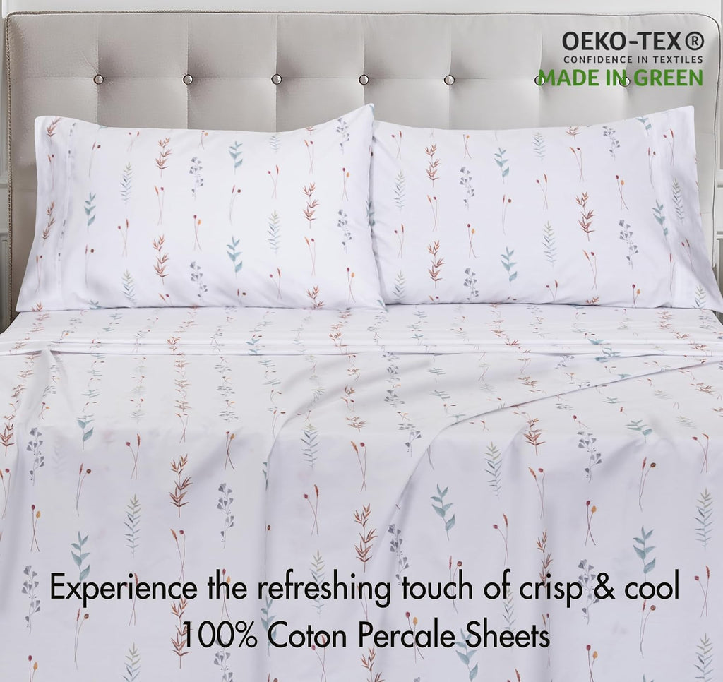 Zoyer 100% Cotton Sheets – Twin XL Size Percale Bedding, Cooling & Breathable, Durable with a Crisp, Soft & Comfortable Feel, 16" Deep Pock…
