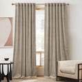 Rybhome RYB HOME Camel Beige Velvet Curtains for Bedroom Living Room, Thermal Insulated Privacy UV Heat Blocking Luxurious Soft Rod Pocket…