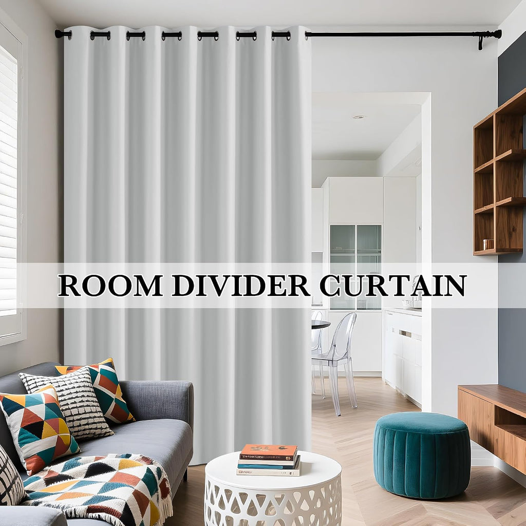 Rybhome RYB HOME Extra Long 100% Blackout Room Divider Curtains for Bedroom 108 Inch Long, Extra Wide Privacy Sliding Door Blinds for Patio…
