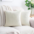 Hwy50 HWY 50 Cream White Couch Pillow Covers 22x22 Inch Pack of 2, Soft Chenille Decorative Throw Pillow Cases Farmhouse for Sofa Living Ro…