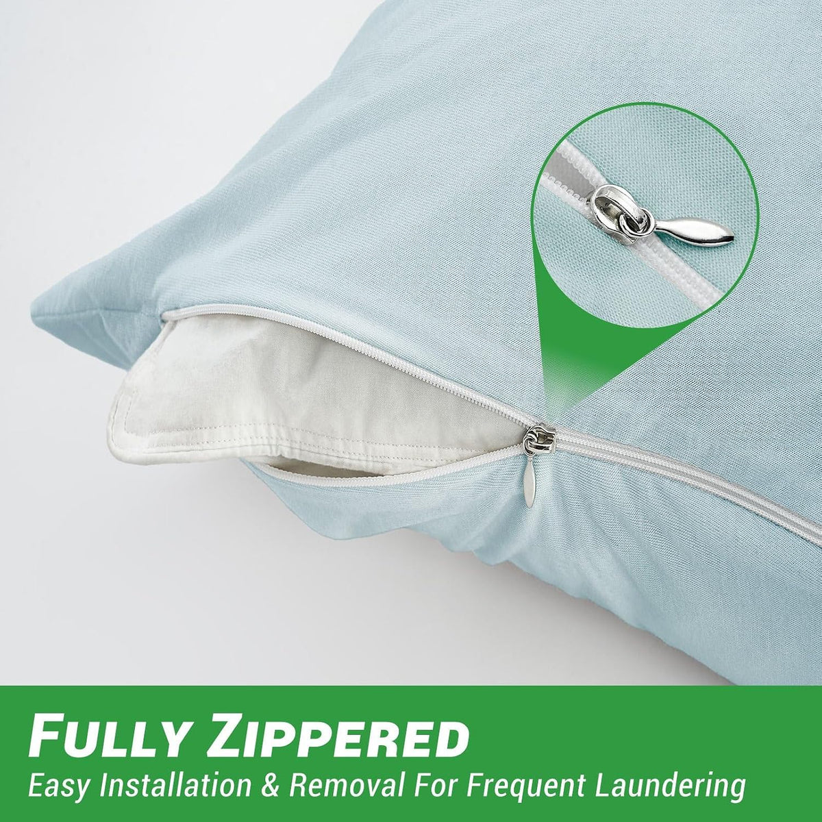 Gogreen Bamboo Rayon Waterproof Pillow Protector, Breathable Pillow Cover, Cooling Pillow Case with Zipper, Super Soft Pillow Case Cover wi…