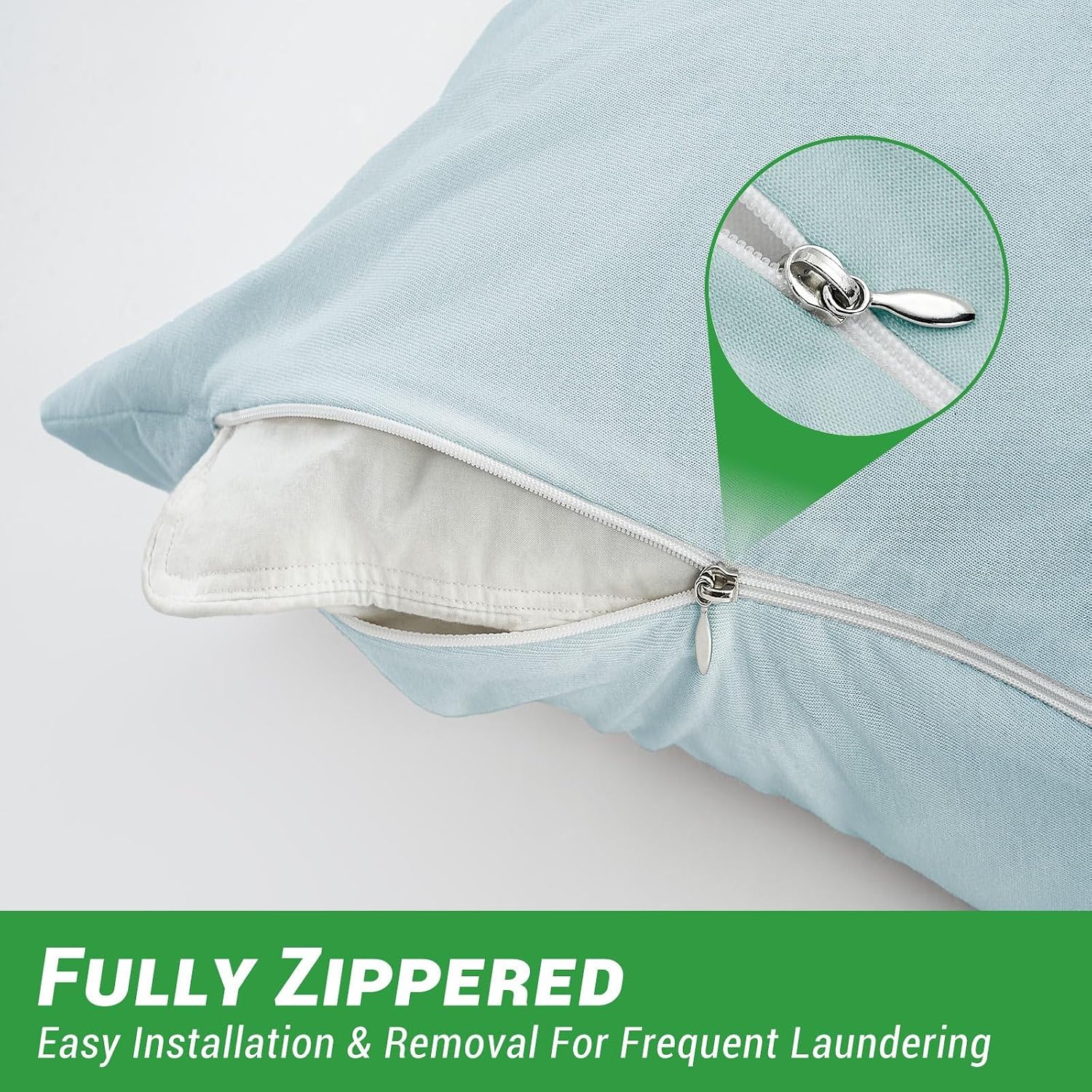 Gogreen Bamboo Rayon Waterproof Pillow Protector, Breathable Pillow Cover, Cooling Pillow Case Protector with Zipper, Super Soft Pillow Cas…