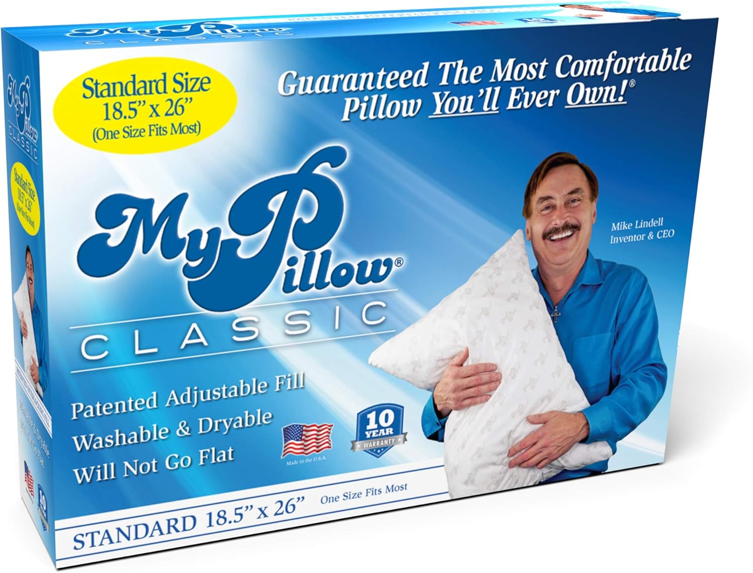 MyPillow Bedding Bed Pillows for Sleeping Standard Size, Perfect for Back, Stomach or Side Sleepers - My Pillow Classic Pillow [Standard, M…