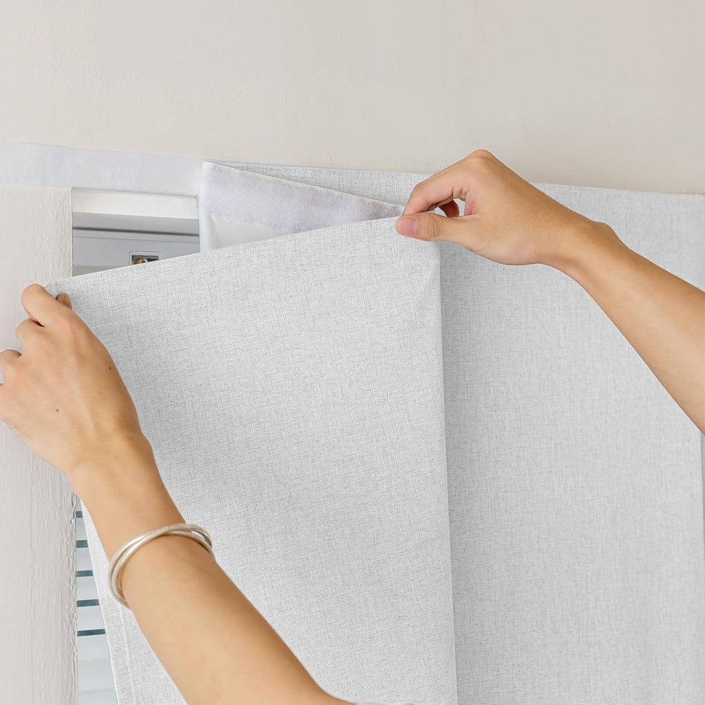 100% Blackout Self Adhesive Curtains Portable Curtain Simple and Easy to install Bedroom Window Thermal Lnsulated Kitchen Room Darkening…
