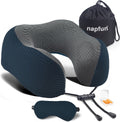 napfun Neck Pillow for Travel with Travel Pouch, Sleep Mask & Earplugs, Memory Foam Airplane Pillow for Headrest Sleep with Eyeshades…