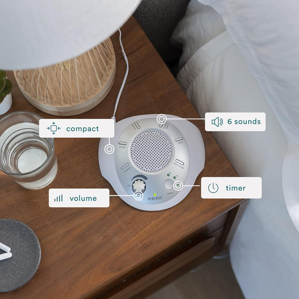 Homedics White Noise Sound Machine | Portable Sleep relaxation for Home, Office, Baby & Travel | 6 Relaxing & Soothing Nature Sounds…