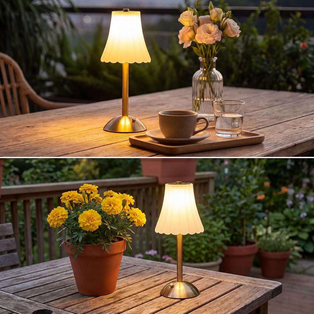 Liliful 2 Pcs Cordless Table Lamp Rechargeable Touch LED Small Gold Portable Battery Operated USB-c Desk Lamp 3 Color Dimmable for…
