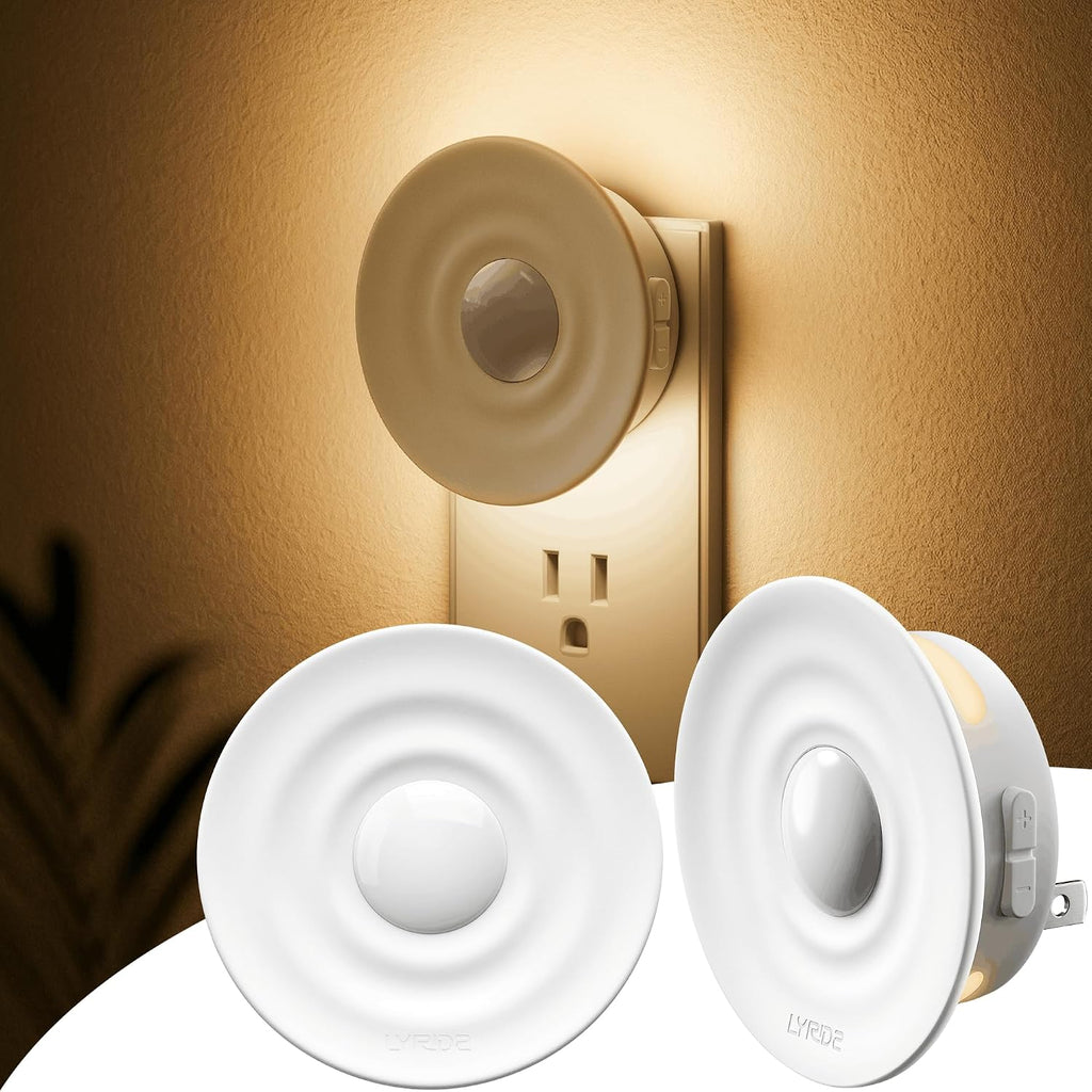 Lyridz Plug-in Backlit Motion Sensor Night Light with Dusk to Dawn Sensor, 1-50LM Precise Dimmable Wall Lights for Bedroom, Bathroom, Hallw…