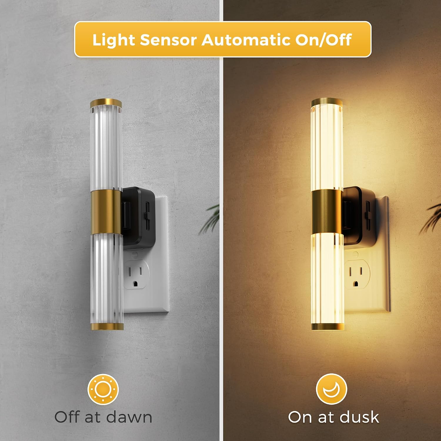 L LOHAS LED Rotating Night Light, Night Lights Plug into Wall, Auto Nightlight Dimmable 100LM, Light Sensor, 3000K Soft Light, LED…
