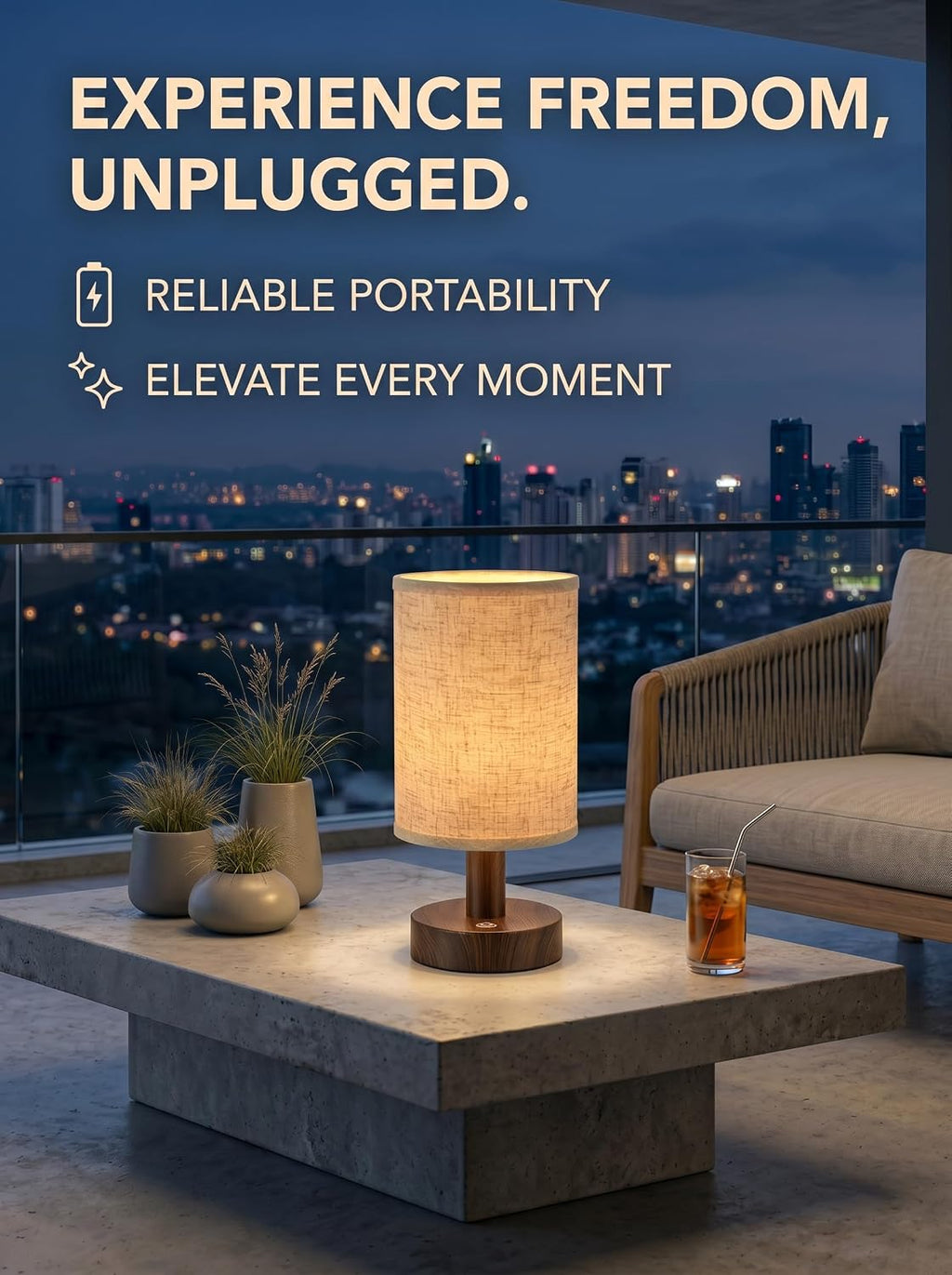 Rechargeable Cordless Table Lamp – 4000mAh Battery Bedside Lamp, Mini Touch Control Dimmable LED Light with 3 Color Modes, Portable Night…