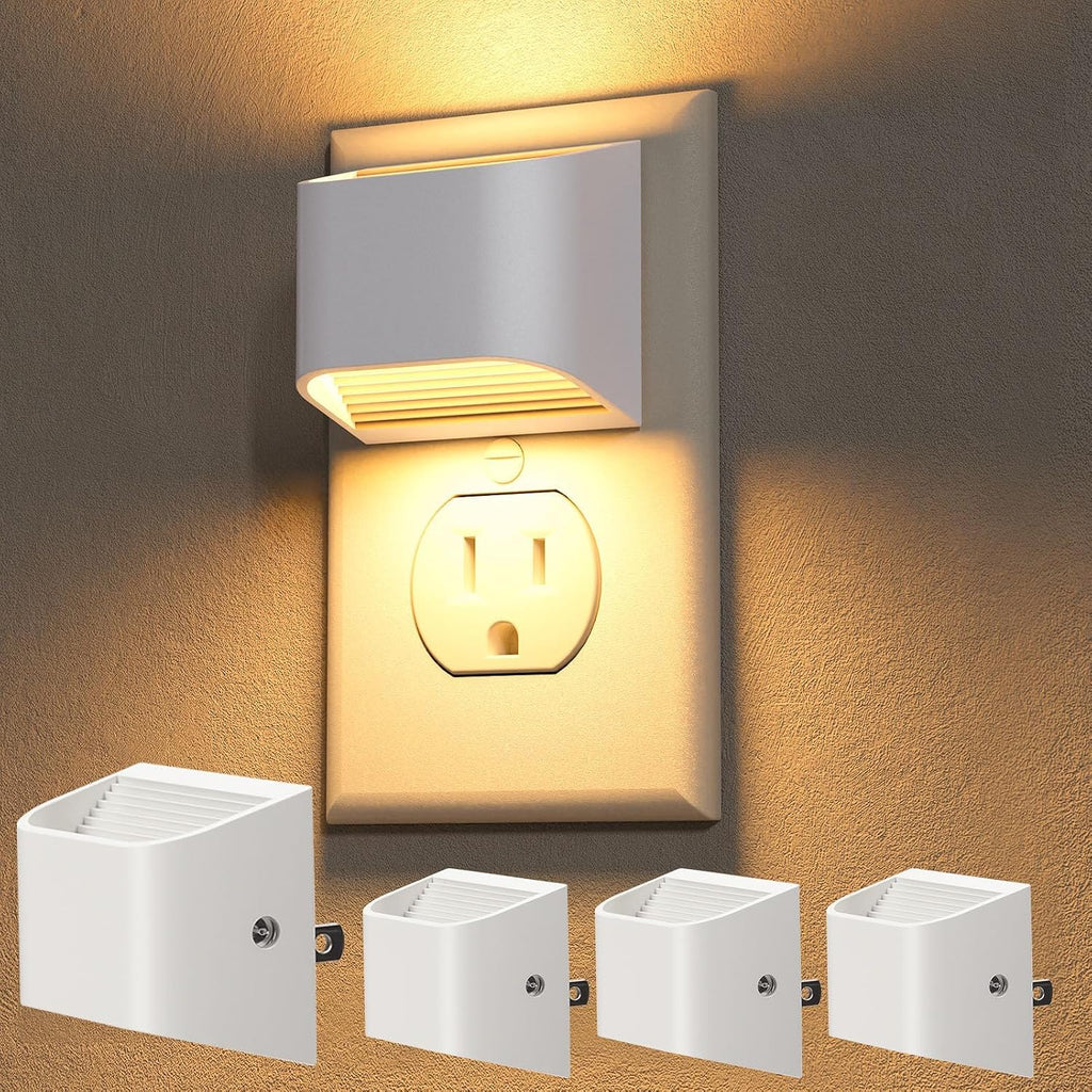 Niorsun Plug in Night Light, Auto Brightness Sensor Night Light, 3000K Warm White, Ultra- Wall Light for Hallway Bathroom Bedroom Stair…