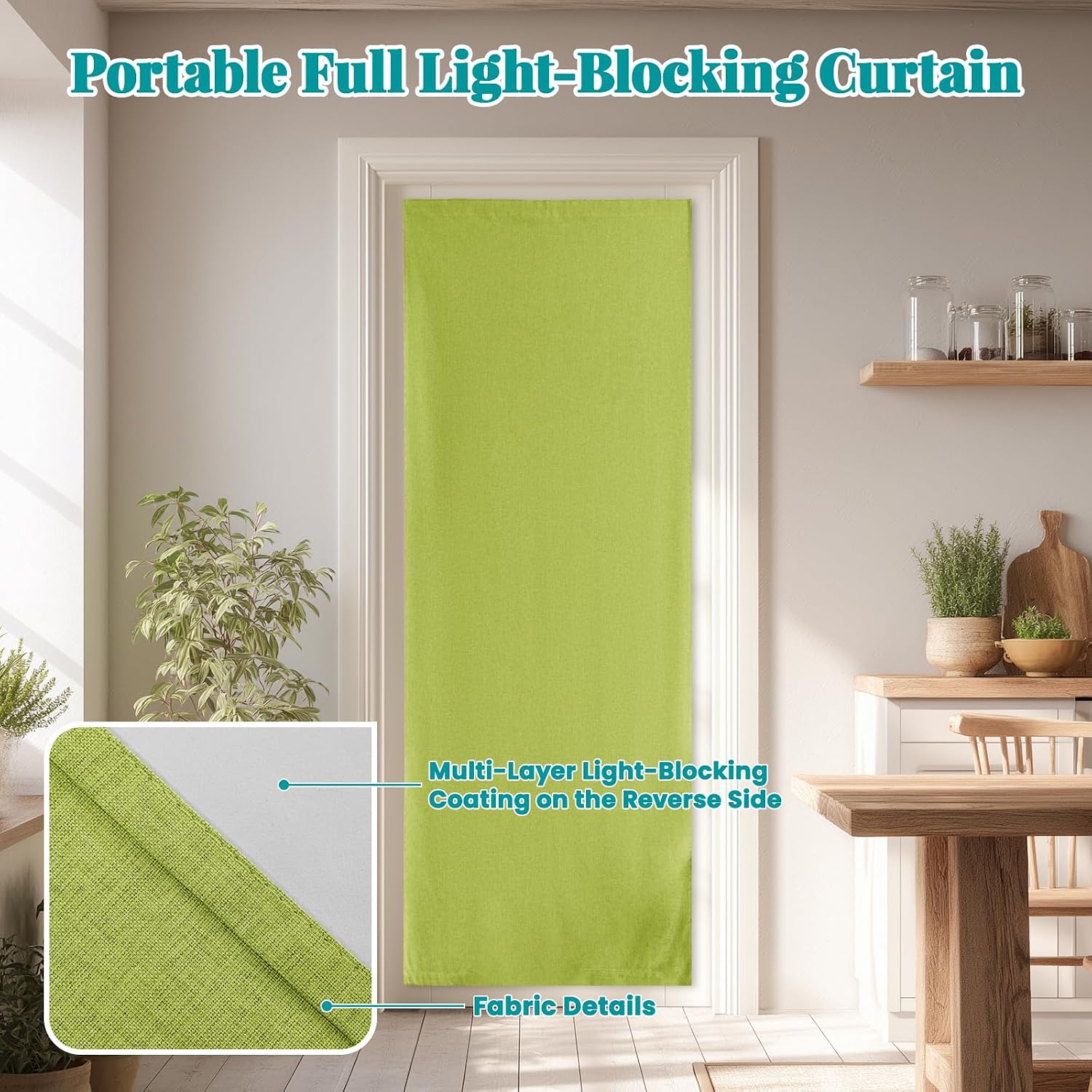 100% Blackout French Door Curtain- Privacy Thermal Insulated Door Window Curtain for Patio Front Tricia Sidelight Panel, W25 x L72 inch…