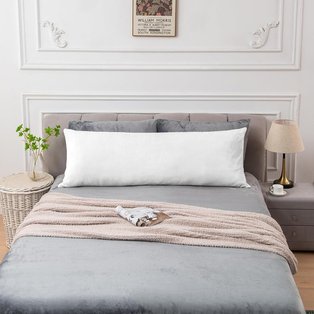 Bedelite Body Pillow Cover with Zipper Closure, Super Soft and Cozy Fuzzy Fleece Pillowcase 20 x 54 Inches, Luxury Fluffy Plush Long Body P…