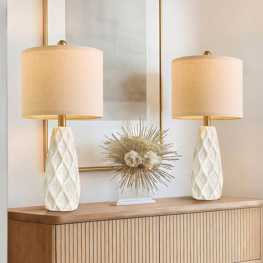 20.75" Small Table Lamps for Living Room Bedroom Lamps Set of 2 Ceramic Modern Boho Bedside Lamps Night Stands Farmhouse Vintage…