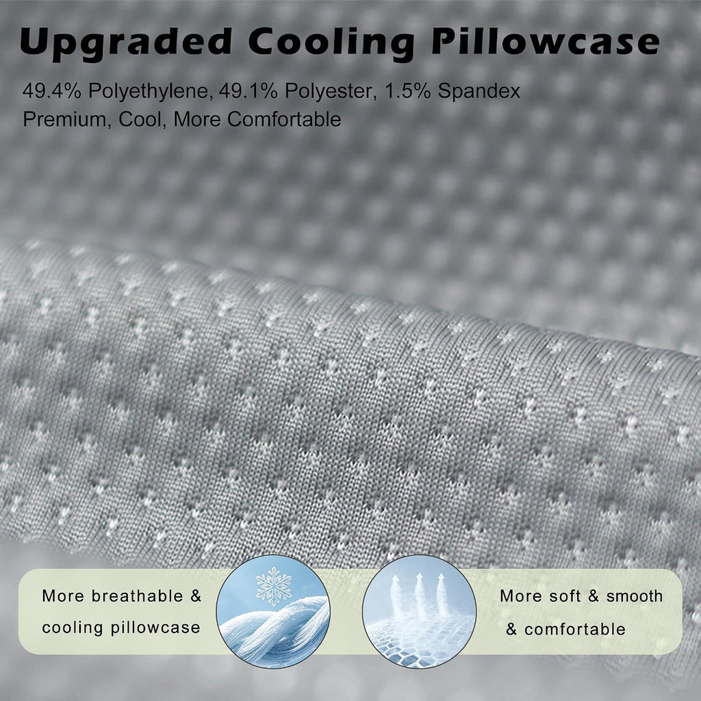 BetterSleepAnywhere! Cooling Camping Pillow, Memory Foam Travel Pillow with Adjustable Buckle Strap & Storage Bag