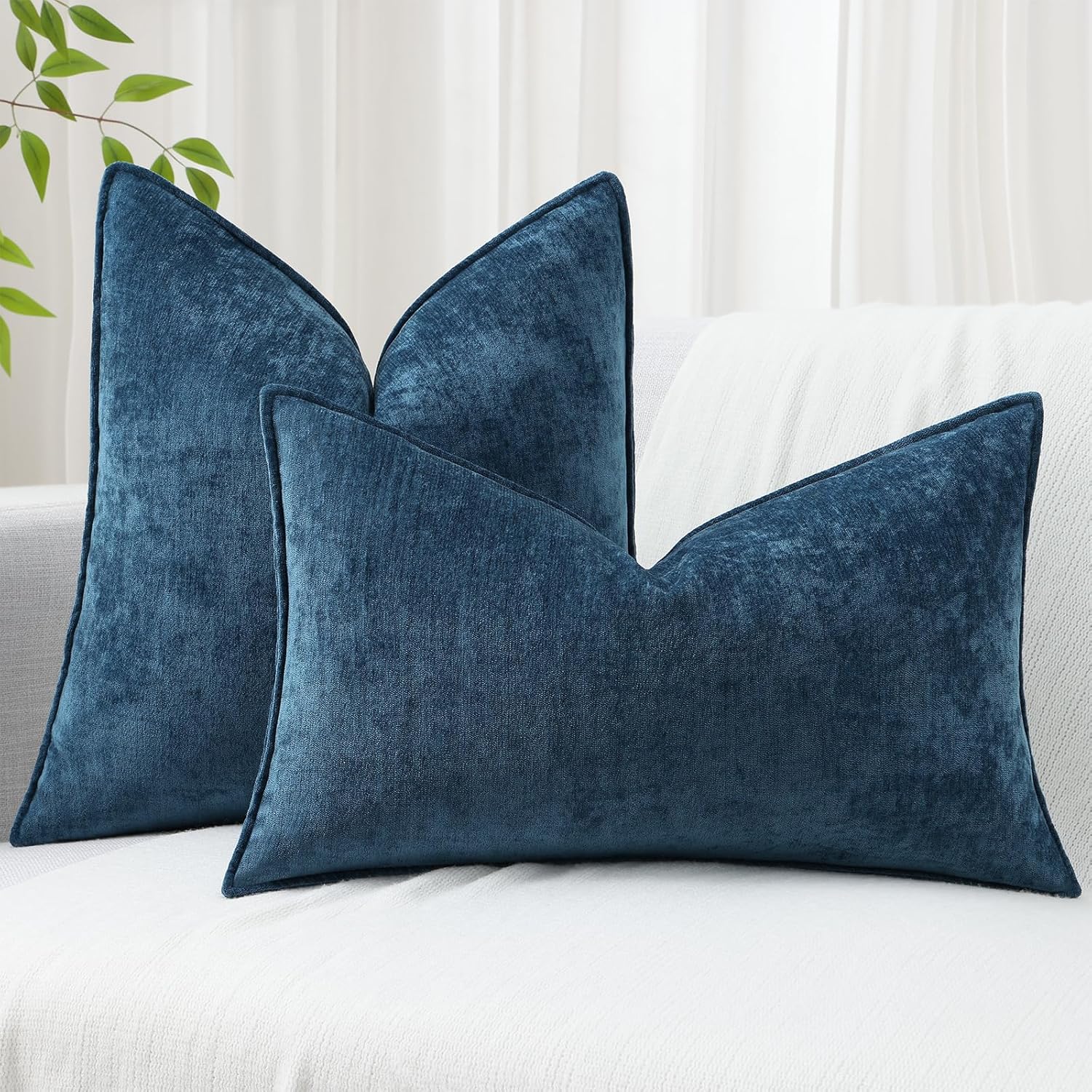 decorUhome Summer Couch Throw Pillow Covers 16x16 Set of 2, Decorative Soft Velvet Modern Cozy Chenille Pillow Cases with Elegant Design fo…