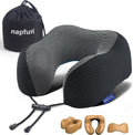 napfun Neck Pillow for Traveling, Upgraded Travel Neck Pillow for Airplane 100% Pure Memory Foam Travel Pillow for Flight Headrest Sleep…