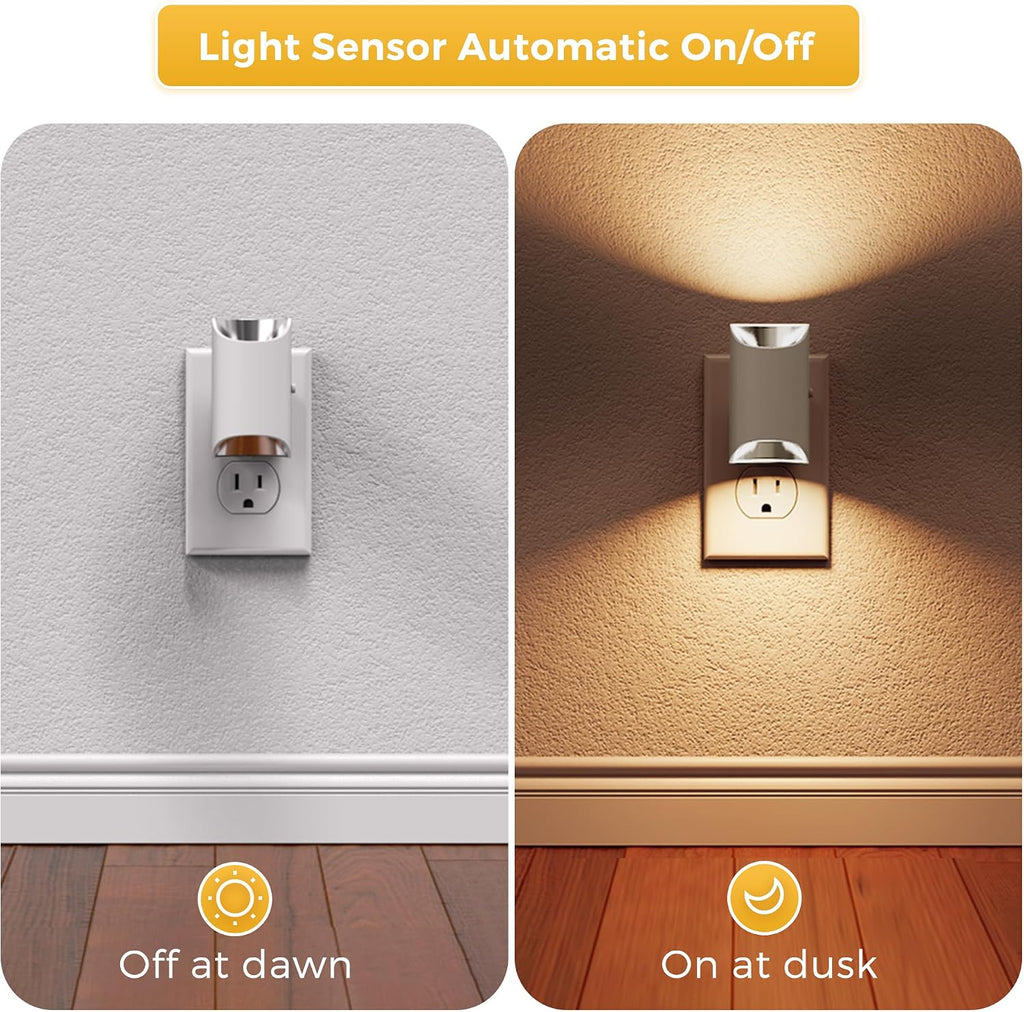 L LOHAS LED Night Lights Plug into Wall, Dimmable Night Light 0-100LM, Dusk to Dawn Sensor, Soft White 3000K, Plug in Nightlights for…