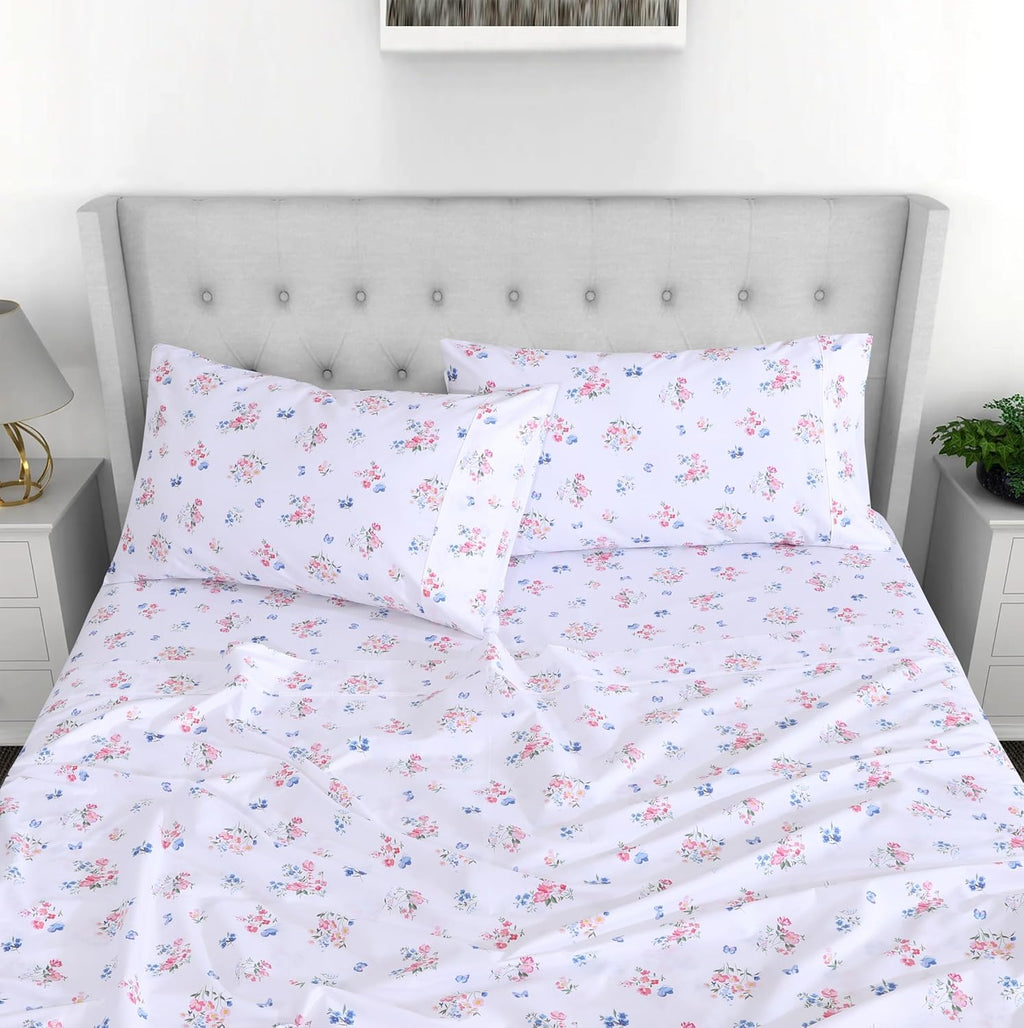 Ruvanti 100% Cotton Percale Sheets Split King Size – Crisp Cooling Bed Sheets for Hot Sleepers, Deep Pocket 16”, Soft Breathable & Durable…