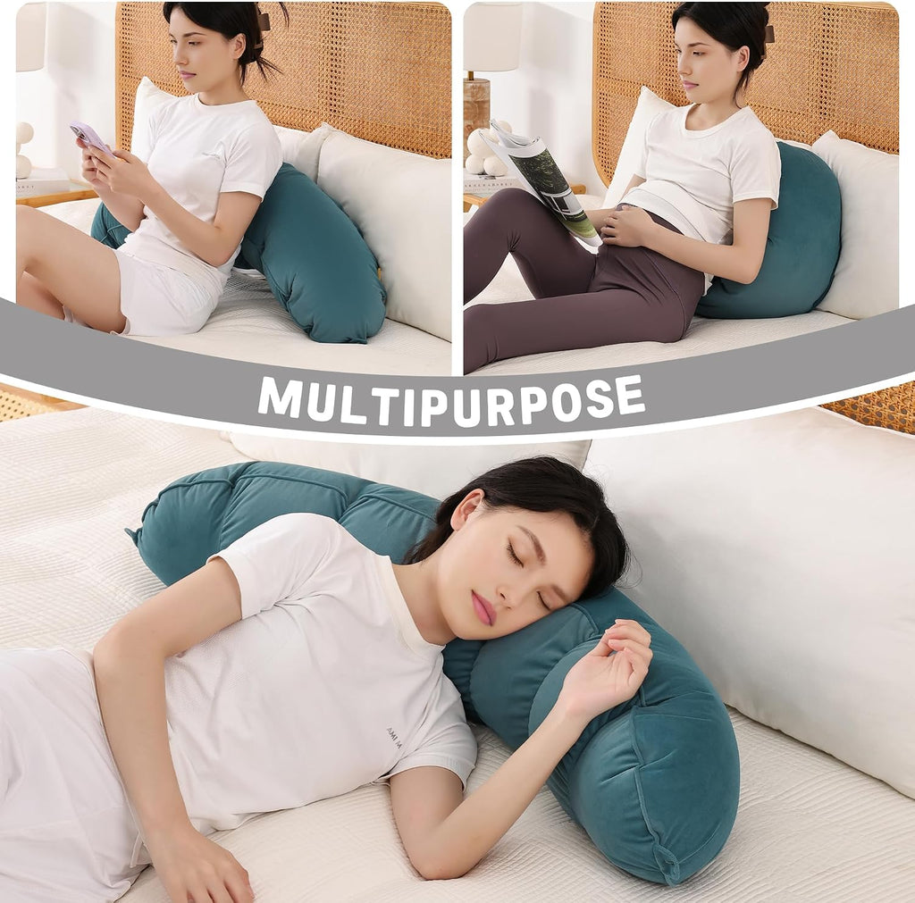 Peallow(Pat. Pend) – Long Round Body Pillow for Adults, Bolster Pillow for Sleeping, Soft and Supportive Pillow for Sleeping & Lumbar…