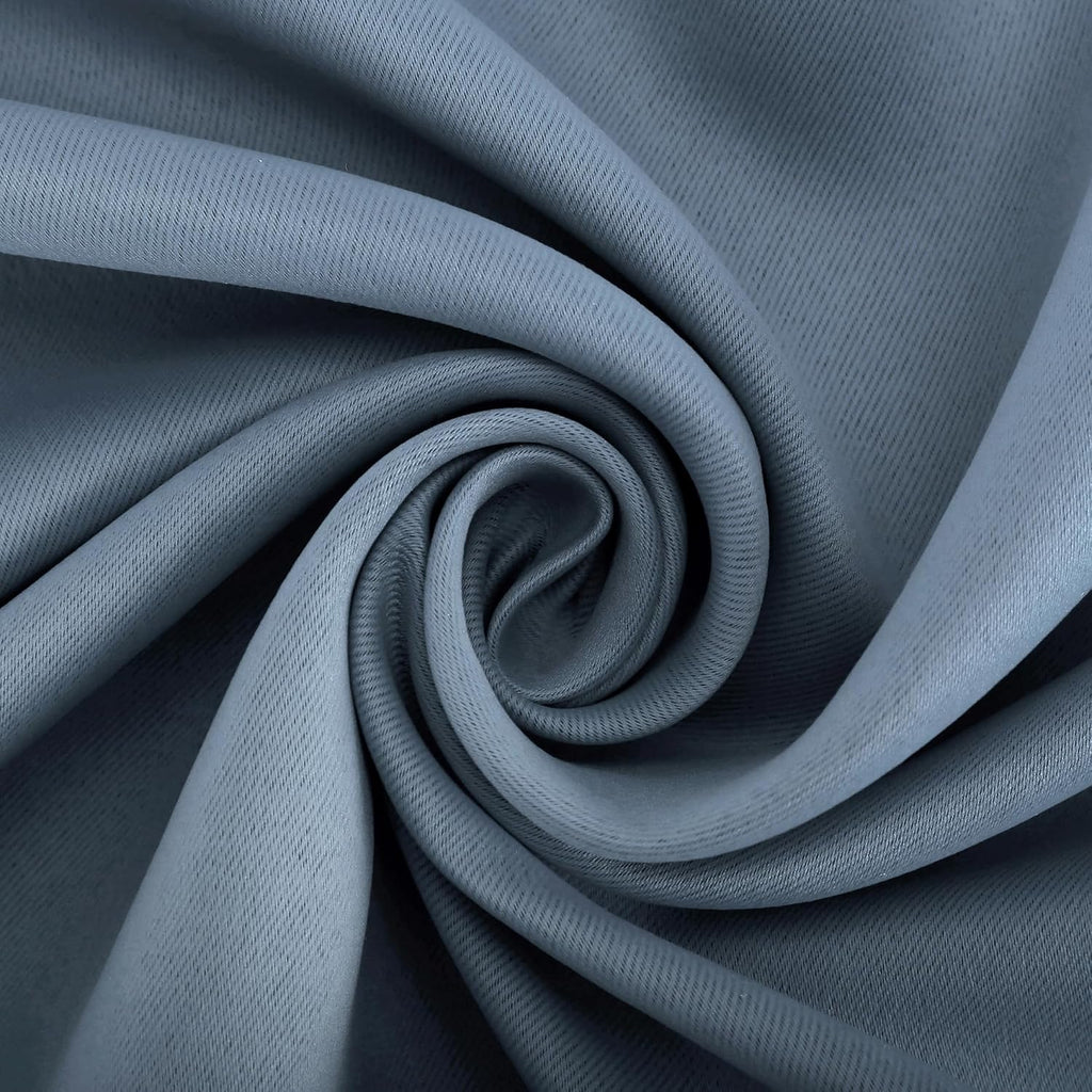 Sun Zero Nordic 2-Pack Theater Grade Noise Reducing Extreme 100% Blackout Grommet Curtain Panel Pair, 52" x 63", Denim Blue