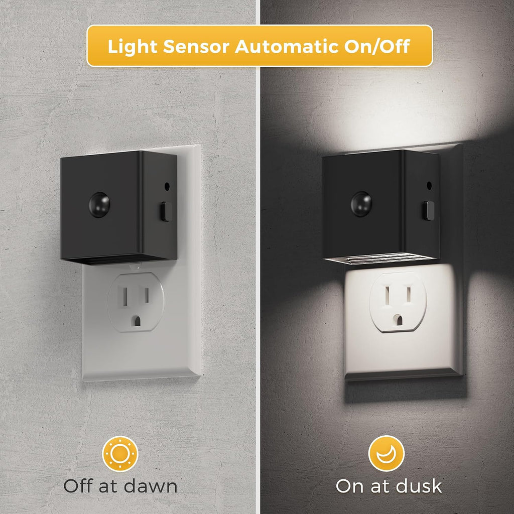 L LOHAS LED Motion Sensor Night Light, [4-Pack] Motion Activated Night Light, Motion Sensor and Dusk to Dawn Sensor, Brightness…