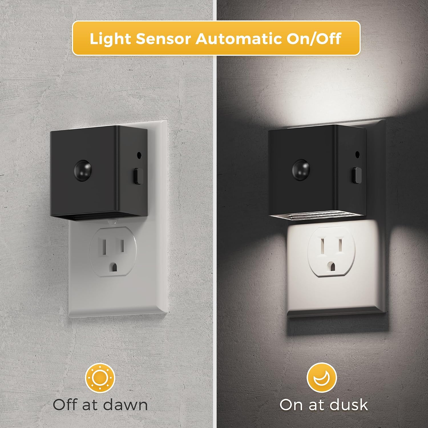 L LOHAS LED Motion Sensor Night Light, [4-Pack] Motion Activated Night Light, Motion Sensor and Dusk to Dawn Sensor, Brightness…